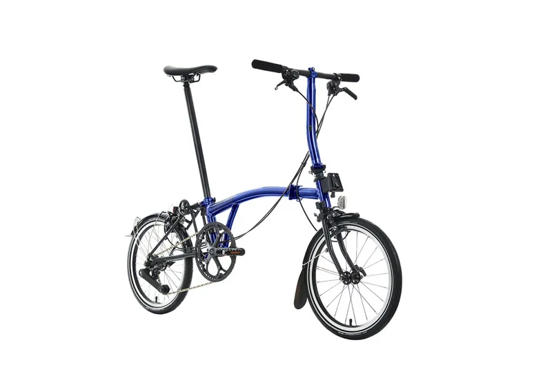 Brompton P Line 4 Speed Folding Bike in Bolt Blue Lacquer-1