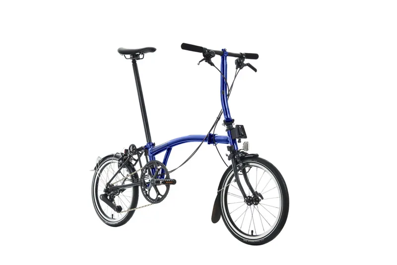 Brompton P Line 12 Speed Folding Bike in Bolt Blue Lacquer-1
