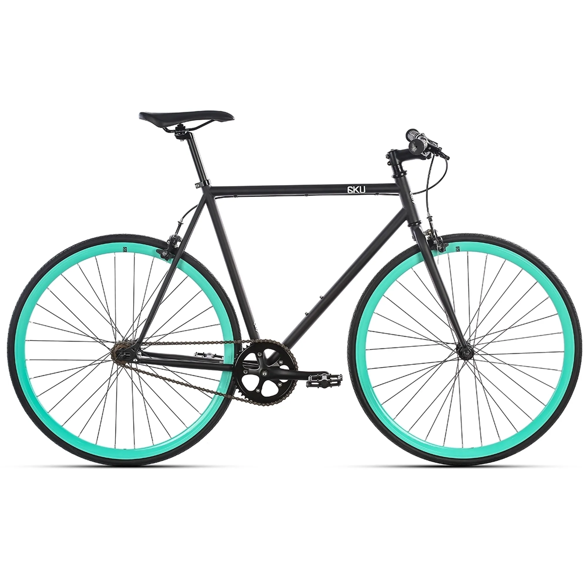 6KU Fixie and Single Speed Bike in Beach Bum Black Green