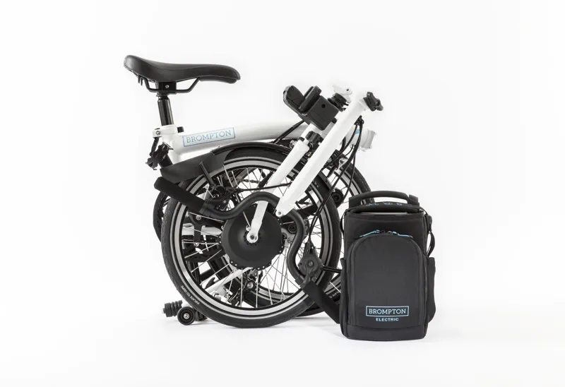 Brompton M2L Electric Folding Bike in White-2