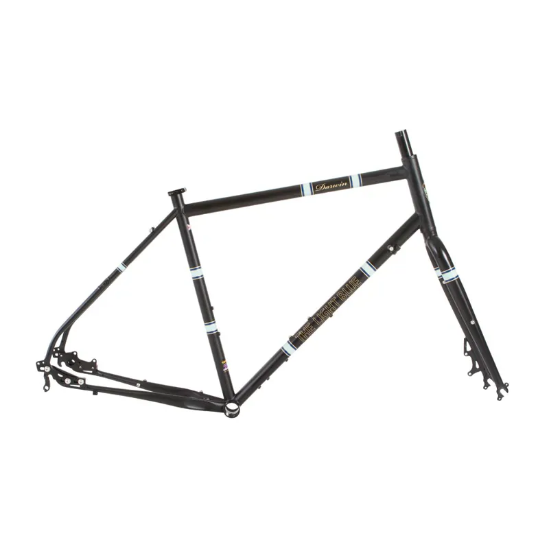 The Light Blue Darwin Steel Touring/Adventure Frame Set in Matt Black-7