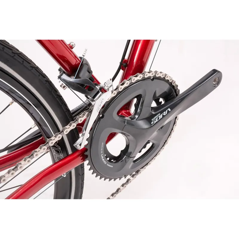 2020 Genesis Croix De Fer 10 Flat Bar Road Bike in Red-2