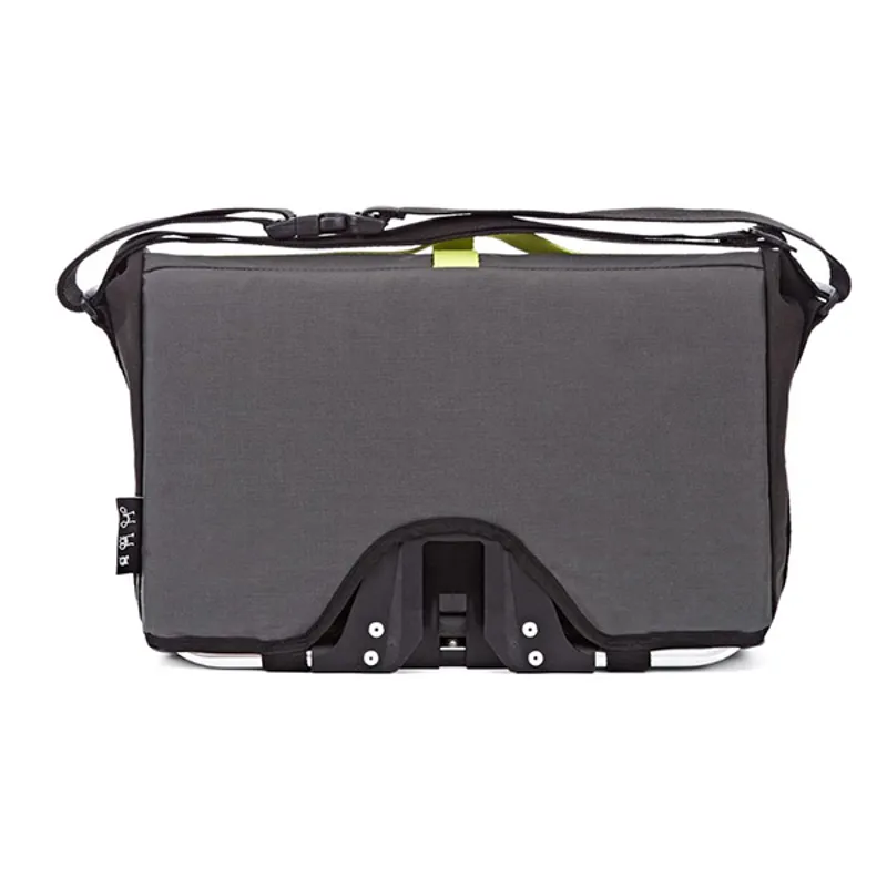Brompton Roll Top Bag and frame in Black/Lime Green-4