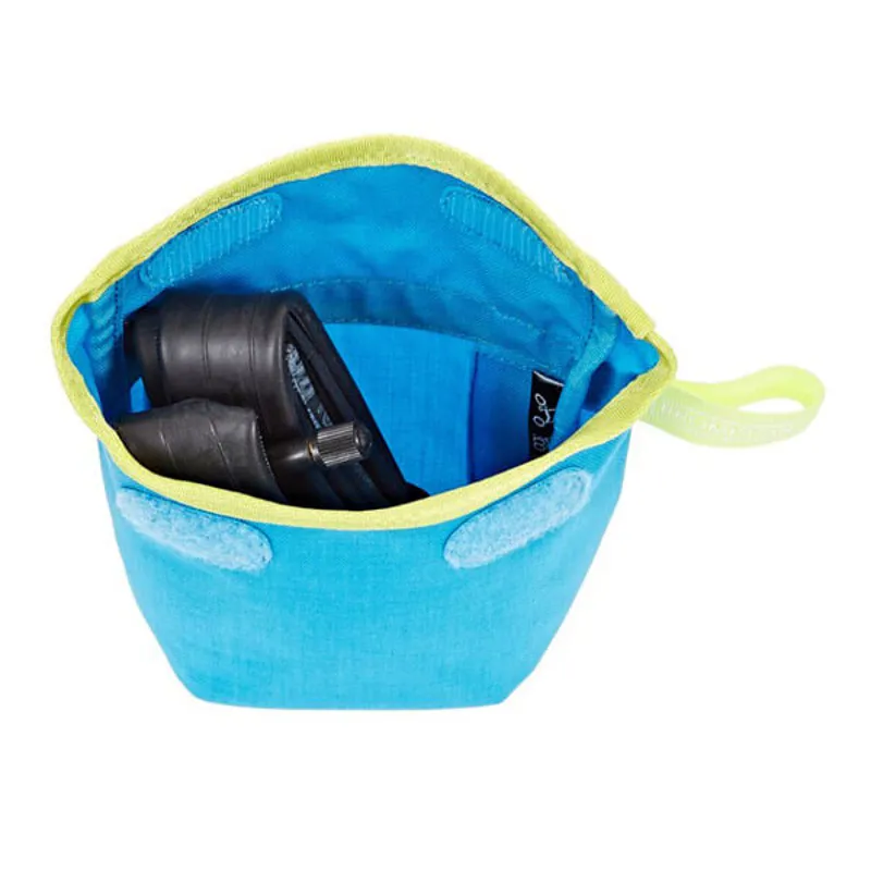 Brompton Saddle Pouch in Lagoon Blue/Lime Green-2
