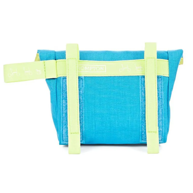 Brompton Saddle Pouch in Lagoon Blue/Lime Green-4