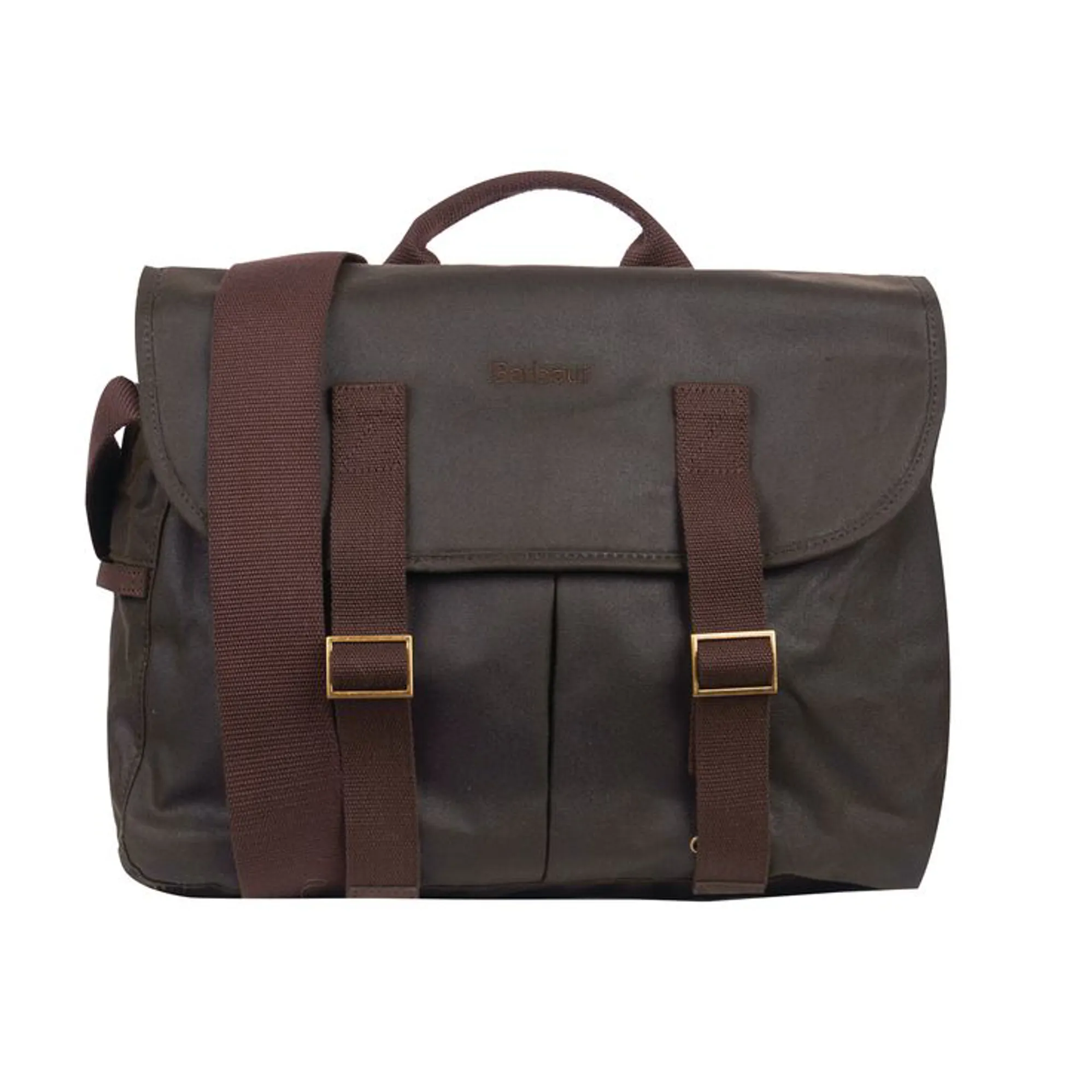 New Barbour Brompton Tarras Wax Cotton Bag in Olive Green