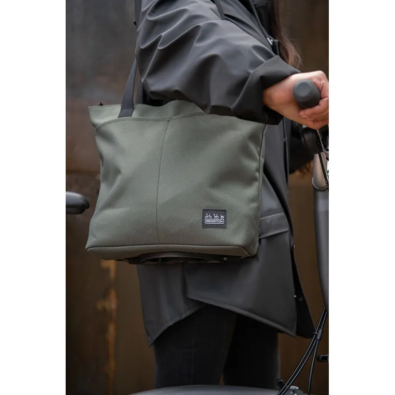 Brompton Borough Tote Bag with Frame in Olive Green-7