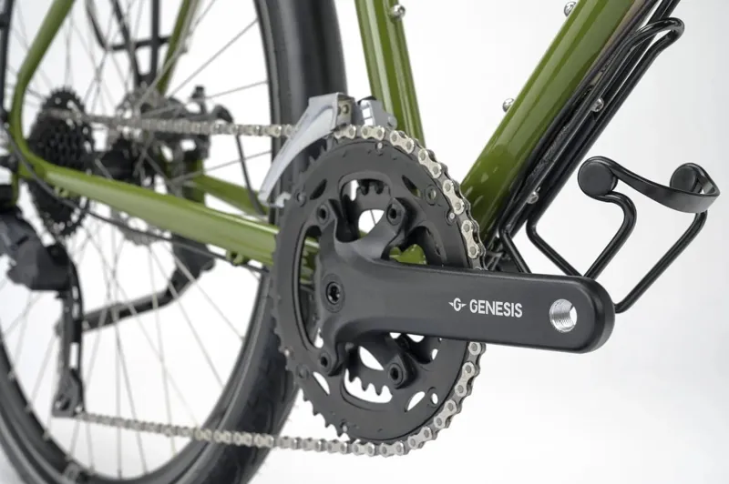 Genesis Tour De Fer 10 Flat Bar Touring Bike in Olive The Vida Loca Green-8
