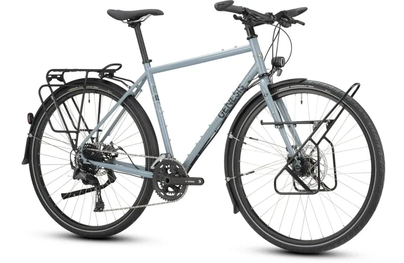 Genesis Tour De Fer 30 Flat Bar Touring Bike in Keith Flint Blue-1