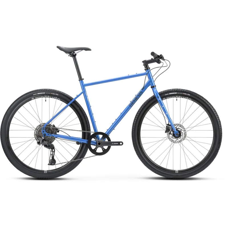 Genesis Croix De Fer 20  Flat Bar Steel Gravel Bike in Blue Fighters