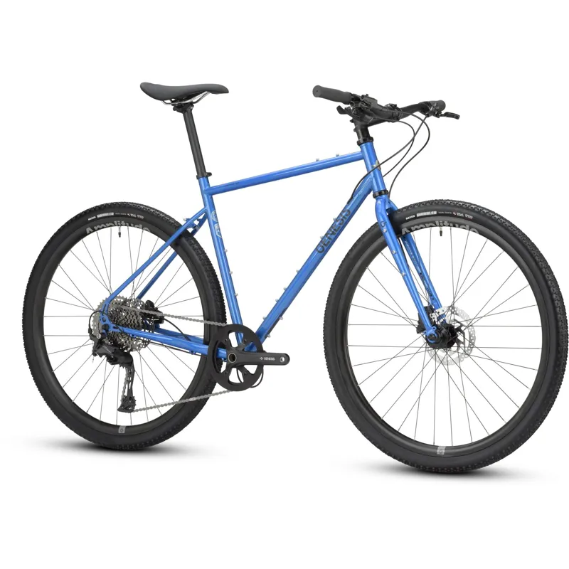 Genesis Croix De Fer 20  Flat Bar Steel Gravel Bike in Blue Fighters-1