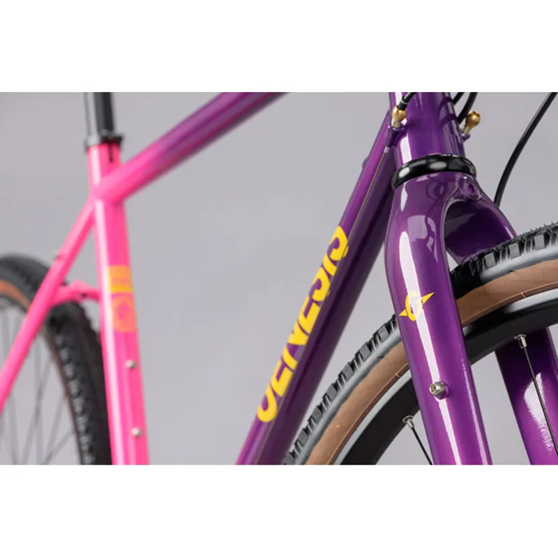 Genesis Fugio 30 Steel Gravel Bike in pink and Purple-3