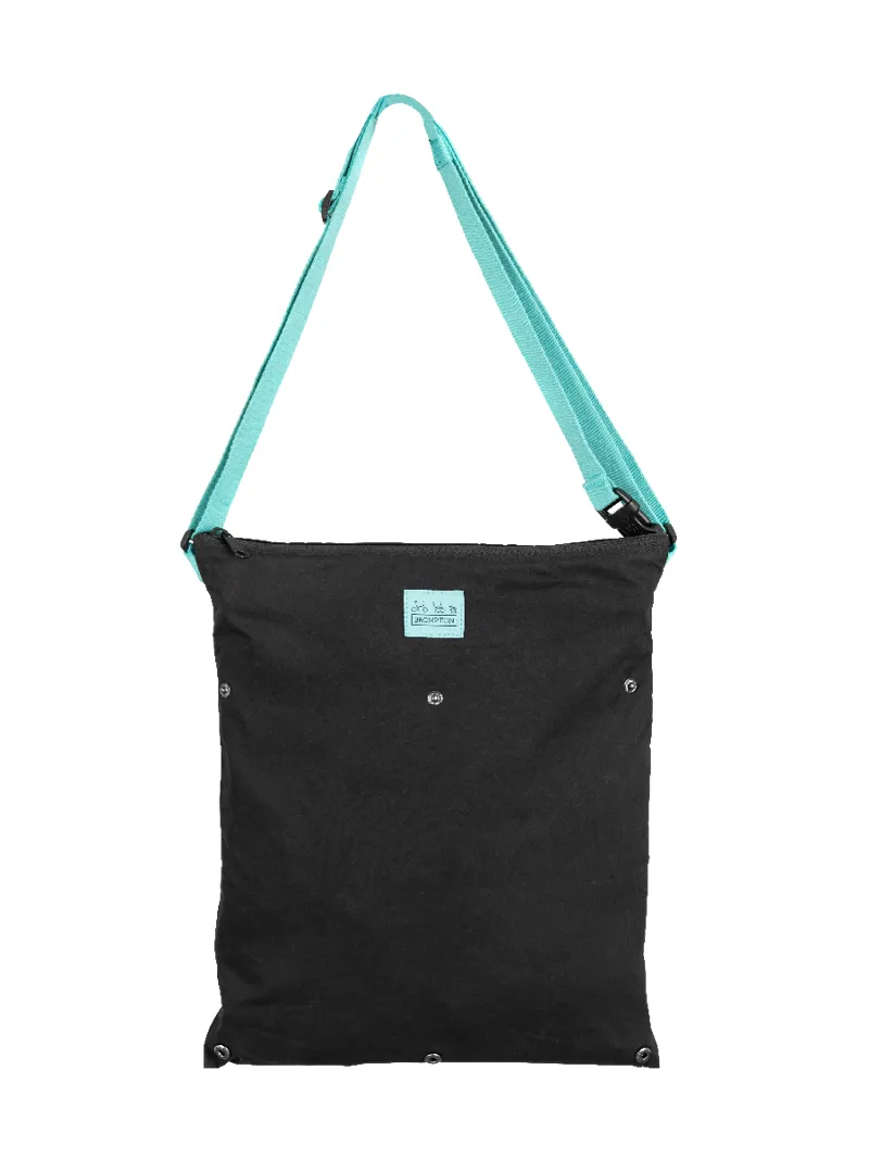 Brompton Logo Collection Musette Bag in Black / Turkish Green-1