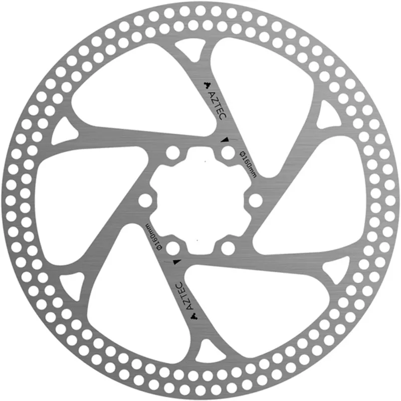 Aztec Fixed Stainless Steel Disc Rotor with Cutouts in Silver