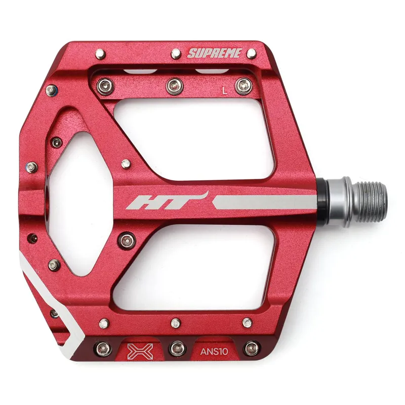 HT Components ANS-10 Supreme Flat Pedals in Red 9/16