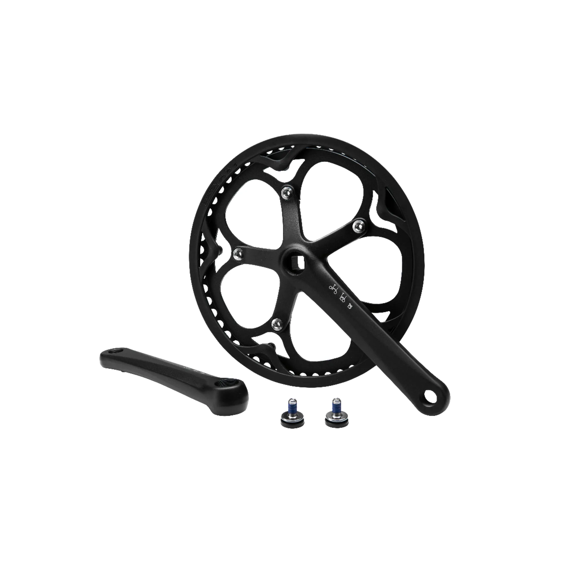 Brompton Crankset Spider type complete incl LH RH 54T Black