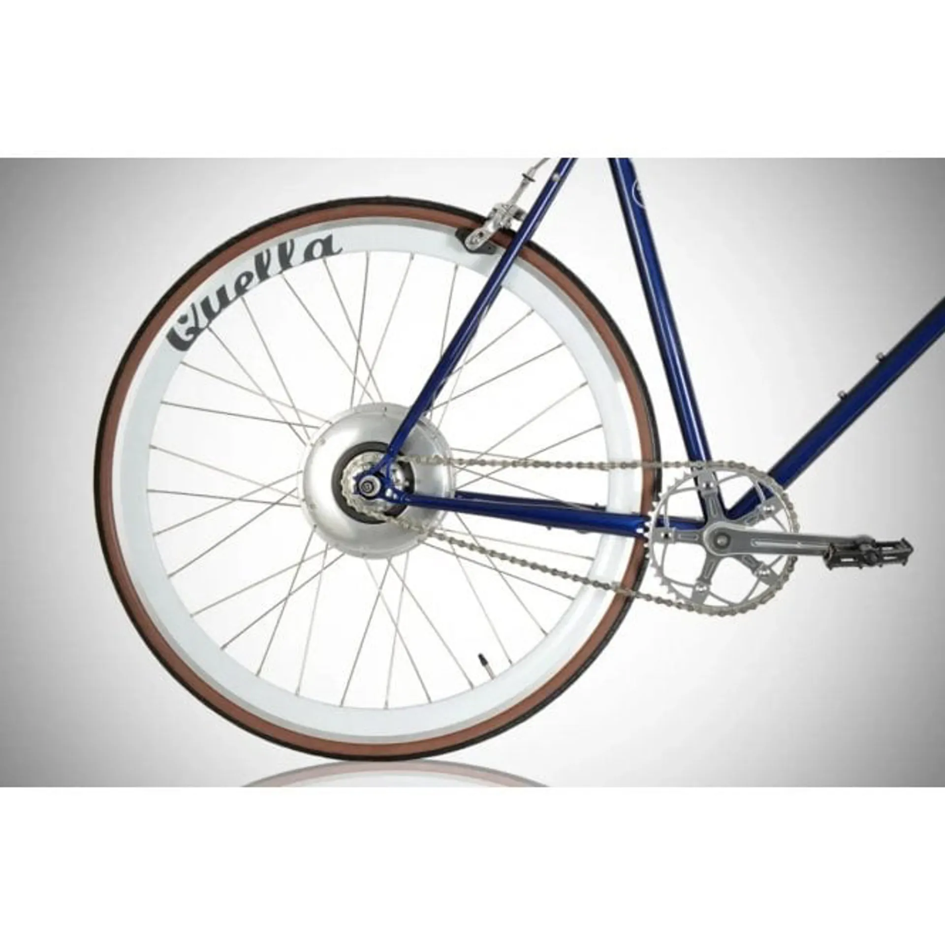 Quella Oxford Electric Single Speed Bike in Navy Blue