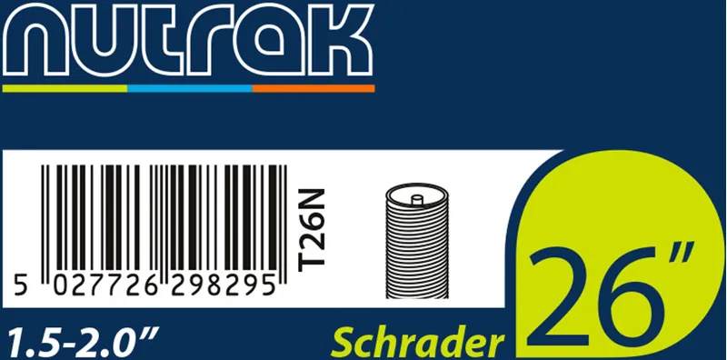 Nutrak 26 x 1.5-2.0 Schrader Bicycle Inner Tube in Black