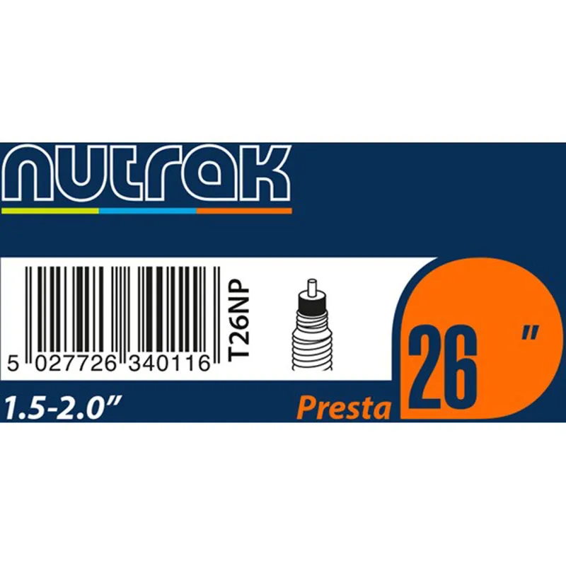 Nutrak 26 x 1.5-2.0 Presta Bicycle Inner Tube in Black