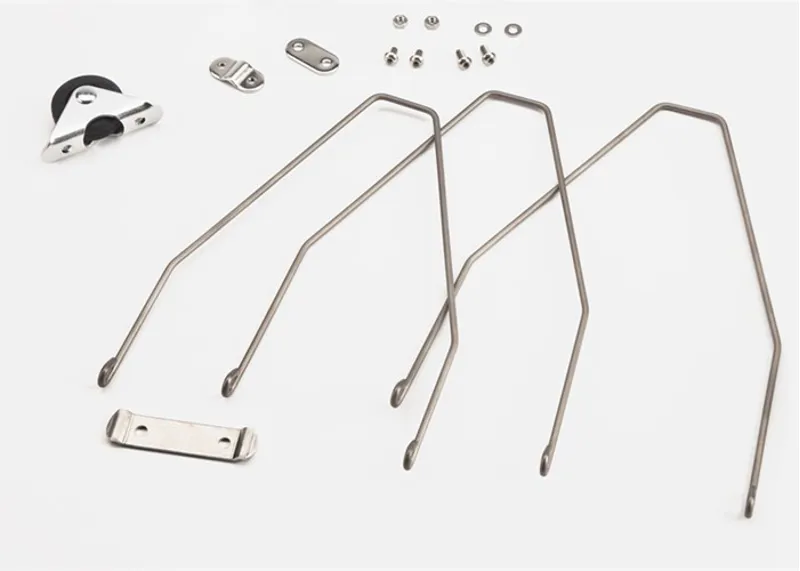 Brompton Rear Mudguard stay set incl roller + fittings L version in Titanium