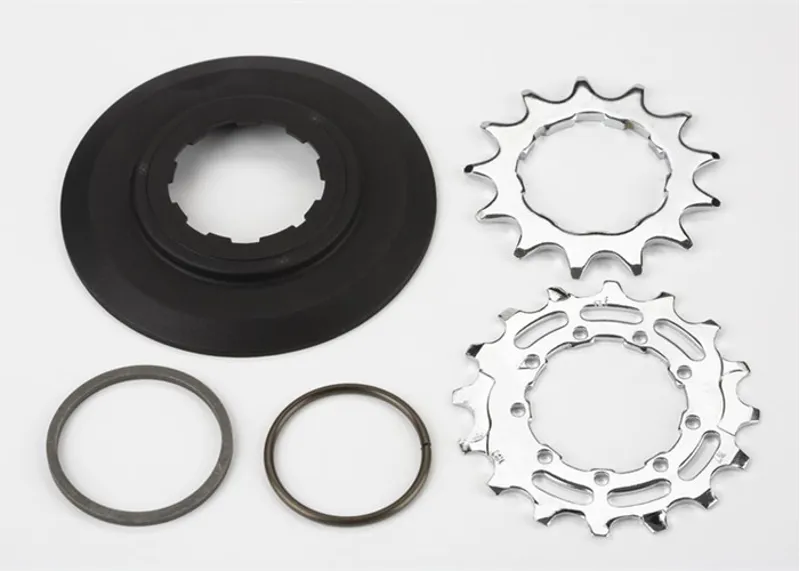 Brompton Sprocket set incl chain guide disc 3/32' 9-spline - 13/16T BWR 6-spd